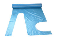 Fartuch jednorazowy PE w kolorze niebieskim, ekologiczny, z gładką / tłoczoną powierzchnią